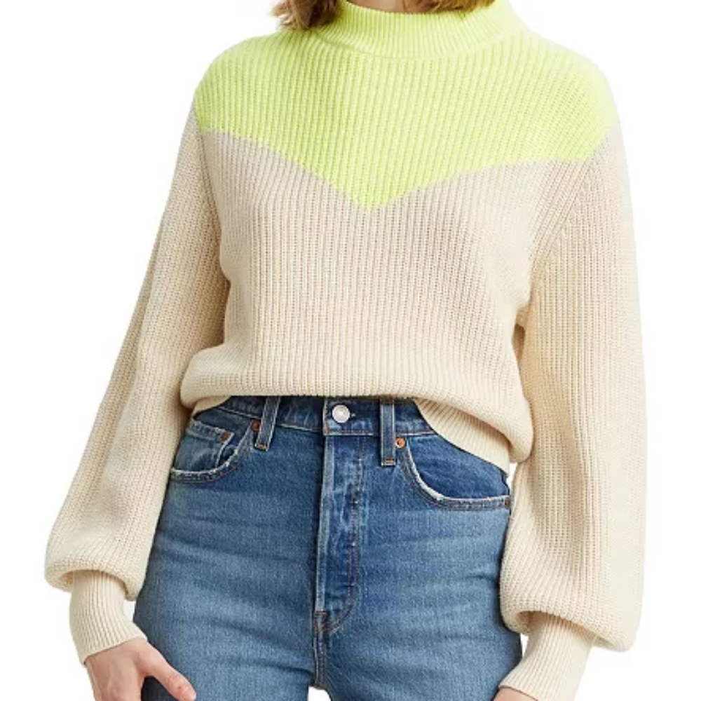 Women's Cream and Yellow Sweater